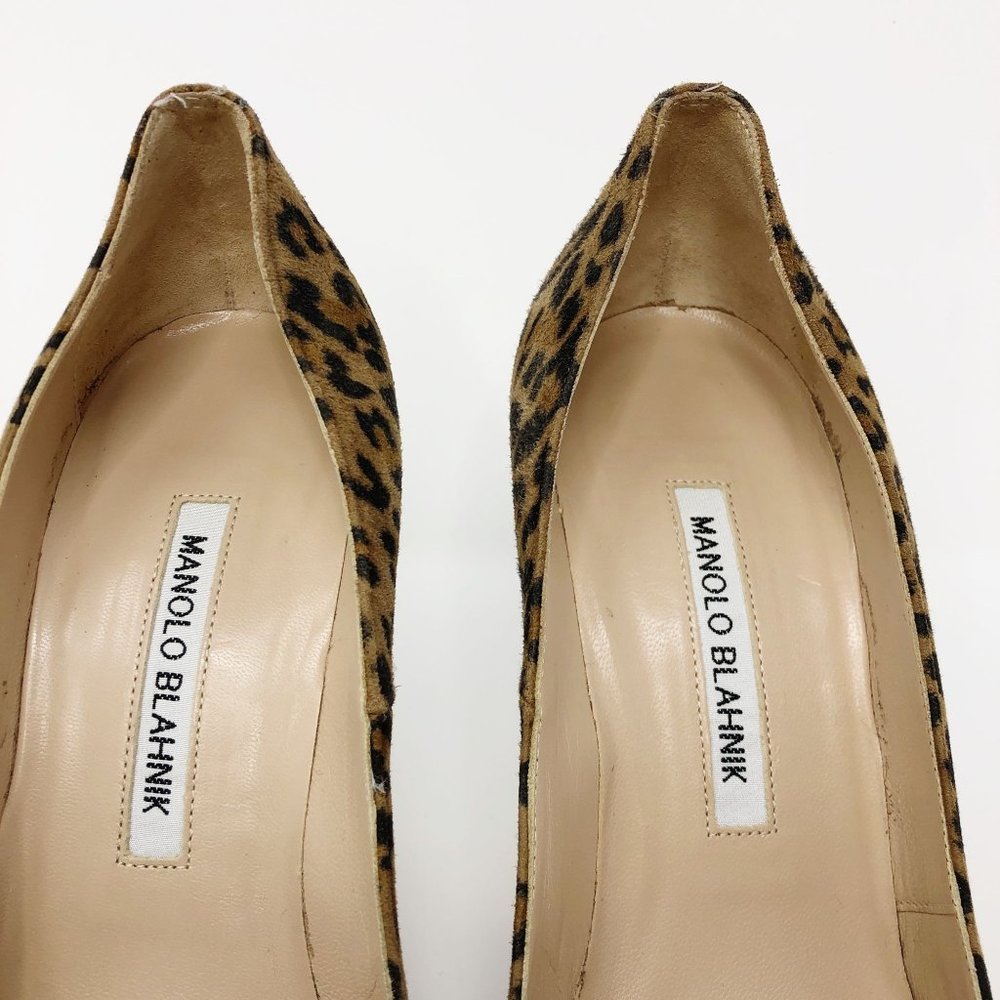 Manolo Blahnik BB Leopard Print Suede Pump Heel EU38 - Picture 13 of 16